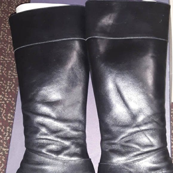 Ann Taylor 6M Calf Boots Black Leather - Picture 6 of 7